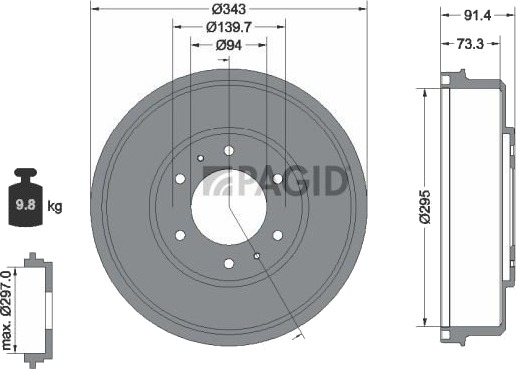 Bremsetrommel PAGID 61356N