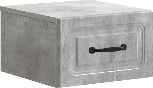  Vegghengt Nattbord Betonggrå 34,5 x 33 x 20 cm Konstruert tre