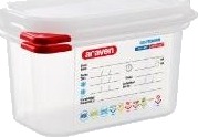 Beholder Araven Lufttæt L17.6Xb10.8Xh10cm 1/9Gn 1Ltr Polypropylen Låg Klar,Stk