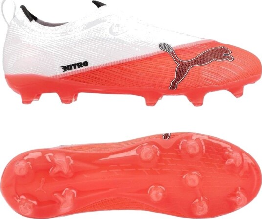 PUMA Ultra Nitro 7 Ultimate Laceless Fg/ag The Arrival - Ultra Red/PUMA Svart/PUMA White Barn, størrelse 37½