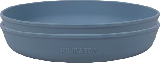 Filibabba Silikone Tallerken 2-Pak - Powder Blue - Blue - ONE SIZE