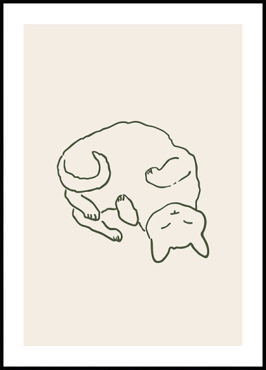 Cozy Cuddling Cat Plakat Plakat / 70x100cm