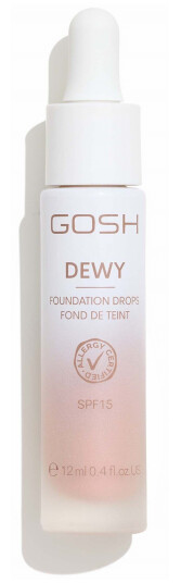 Gosh DEWY Foundation Drops 010 Dyp 12ml - Vektløs Makeup med Naturlig Finish Gosh DEWY Foundation Drops 010 Dyp 12ml - Vektløs Makeup med Naturlig Finish