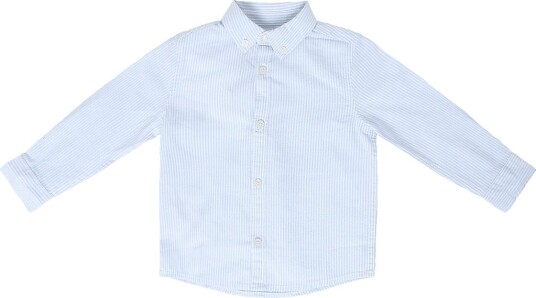 Mango Oxford Cotton Striped Shirt - LT-PASTEL BLUE - 86