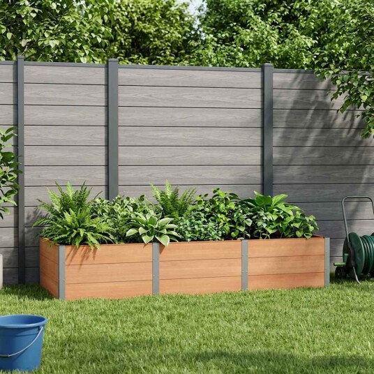vidaXL Høybed Brun 300 x 100 x 54 cm WPC og Aluminium