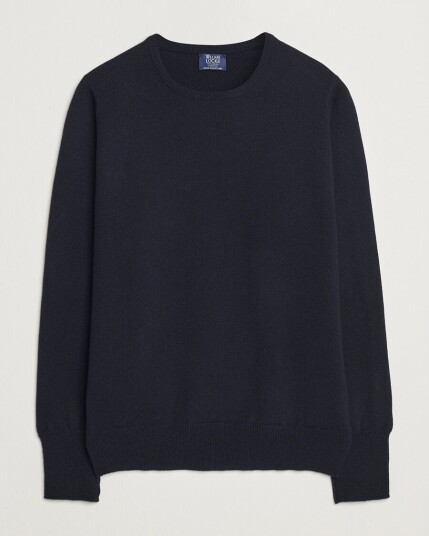 William Lockie Rob Lambswool Crewneck Navy William Lockie Rob Lambswool Crewneck Navy