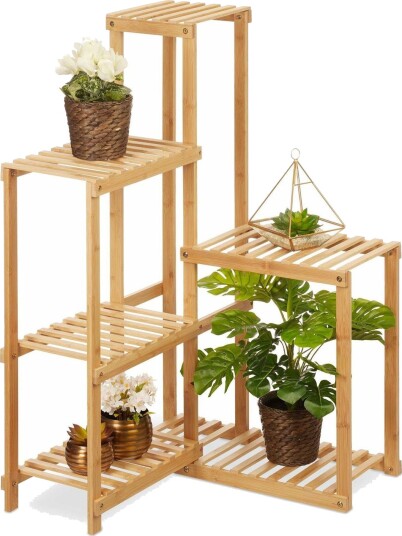 Hjørnehylle for planter Bambus