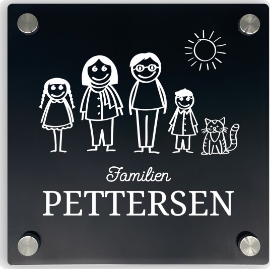 Dørskilt Familie aluminium