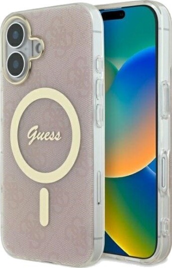 GUESS IML 4G MagSafe Mobildeksel til iPhone 16 Plus - Rosa GUESS IML 4G MagSafe Mobildeksel til iPhone 16 Plus - Rosa