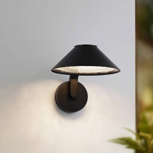 Lindby LED-vegglampe Capelo svart aluminium Ø20cm Lindby LED-vegglampe Capelo svart aluminium Ø20cm