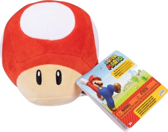 Super Mario Plysjbamse Power Up Mushroom red Super Mario Plysjbamse Power Up Mushroom red
