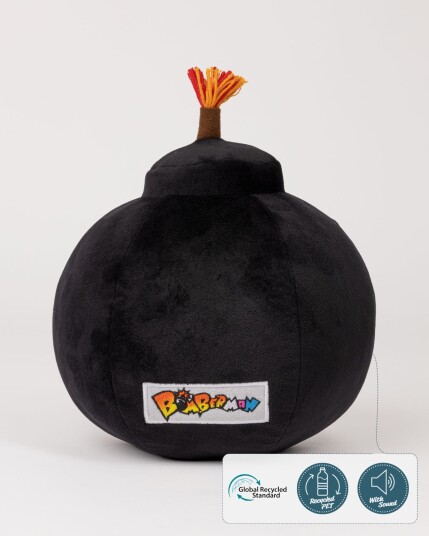 Itemlab Bomberman Plysjbombe med Lyd - 30 cm - Klimanøytral Polyester