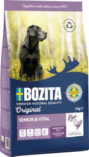 Bozita tørrfôr Senior Original & Vitalmed kylling 2 x 3 kg