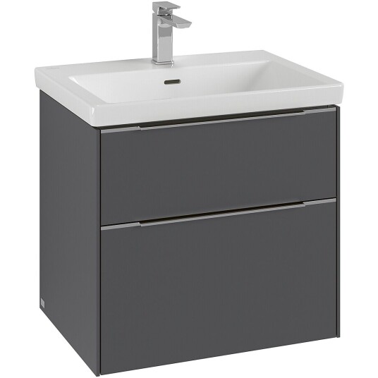 Villeroy & Boch  Subway 3.0 Servantskap m/2 skuffer 622x576x478 mm Grafitt Matt