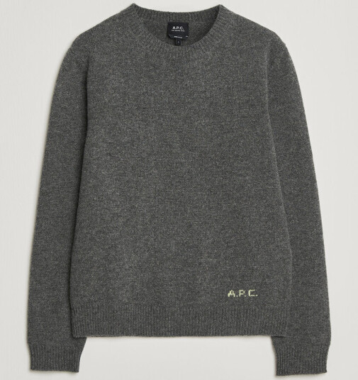 A.P.C. Edmond Wool Knitted Sweater Anthracite Melange