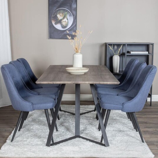 Venture Home Spisegruppe Venture Home Madde med 6 Vera Stoler Polyester GR20257