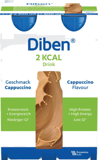 Diben 2 KCAL Drink næringsdrikk cappuccino 4x200 ml Diben 2 KCAL Drink næringsdrikk cappuccino 4x200 ml