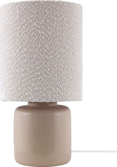 Globen Lighting Bordlampe Florian 20 Hvit bouclé/beige Beige Bordlamper