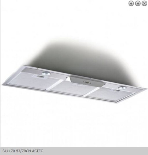 Silverline Astec Innebygd Ventilator 53 cm med Digital Display og Stål