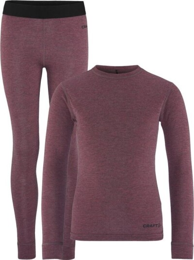 Craft Juniors' Core Wool Merino Set Rouge Melange 110/116 Craft Juniors' Core Wool Merino Set Rouge Melange 110/116