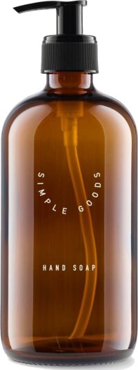 Simple Goods Empty glass bottle tom såpedispenser 500 ml Hand Soap brun