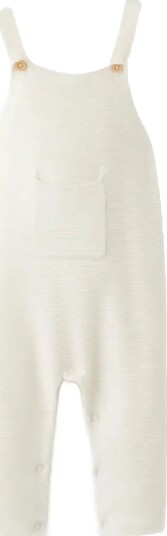 Mango Long Knitted Dungarees Beige 3 6M