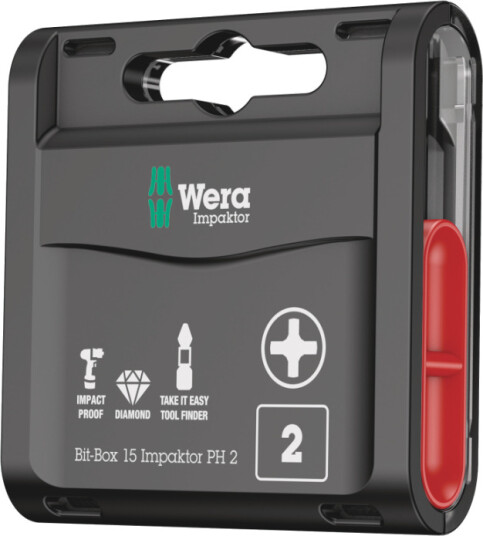 Wera Wera Bit-Set 15 Impaktor PH 2 15-teilig