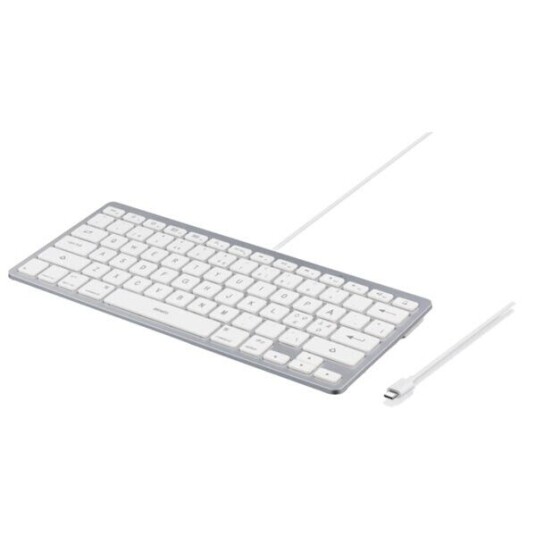 Deltaco TB-126-C USB-C Tastatur Nordisk Uten Talltastatur Sølv for iOS/MacOS Deltaco TB-126-C USB-C Tastatur Nordisk Uten Talltastatur Sølv for iOS/MacOS