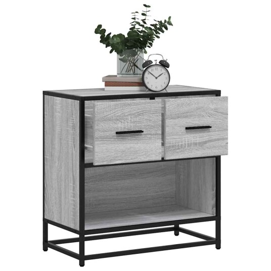  Nattbord grå sonoma 60x31x60 cm konstruert tre og metall 8721102837562