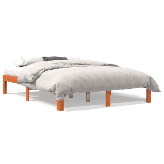 vidaXL Sengeramme brun 140x190 cm heltre furu 8721012361751