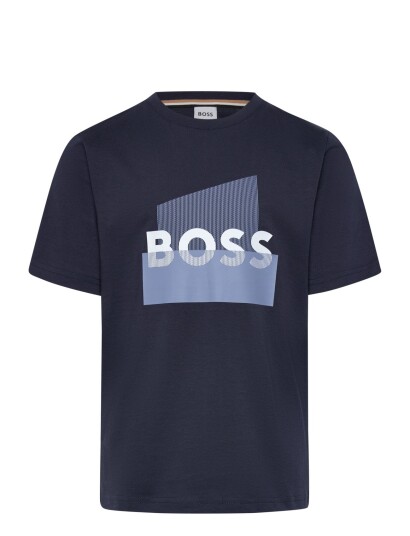 BOSS Short Sleeves Tee Shirt Navy 150 BOSS Short Sleeves Tee Shirt Navy 150
