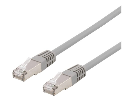 Deltaco Cat6A U/FTP koblingskabel 7 m grå - RJ-45 hann til hann