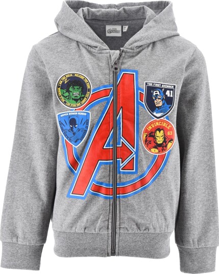 Marvel Avengers Zip Hettehåndkle Grå 116 122 Marvel Avengers Zip Hettehåndkle Grå 116 122