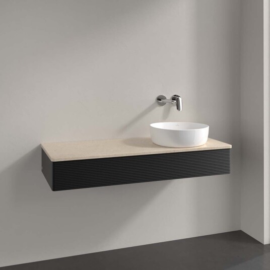 Villeroy & Boch  Antao Servantskap med 1 skuff 120x50x19 cm m/lys Sort Matt/Crème