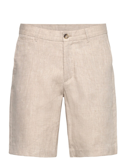 Mango Slim-Fit 100% Linen Bermuda Shorts - Beige - 38