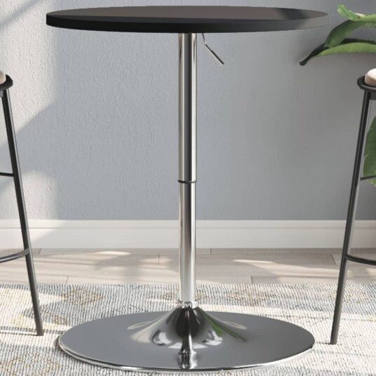  Barbord svart 60x60x90 cm konstruert tre og forkrommet stål 8721012880153