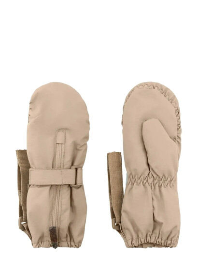 MINI A TURE Matcesar Fleece Lined Mittens - Beige - 0-6M