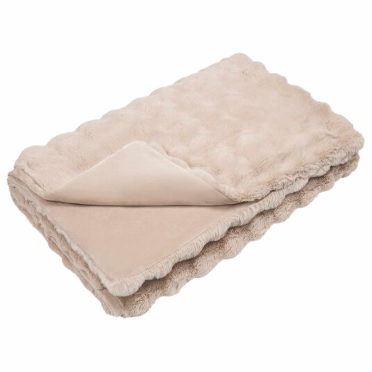  Faux kaninullteppe 4 pcs Beige 240 x 270 cm Polyester
