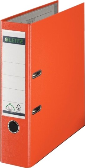 Leitz Plastmappe 180 Grader Din A4 80 Mm Oransje Farget Pappomslag Laminert Med Pp Film 1010 50 45