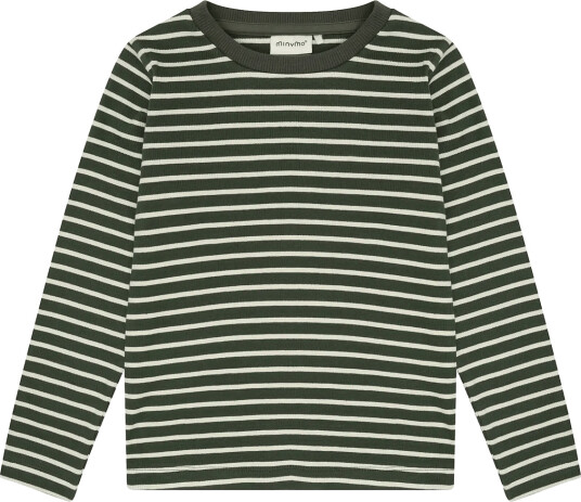 Minymo T Shirt Ls Y/D Rib Green 104