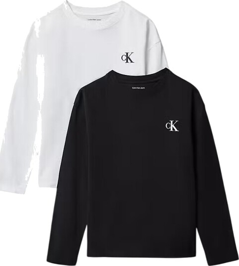 Calvin Klein Genser 2 pack Bright White/Del Black Calvin Klein 8 år 128 Genser Hvit Svart