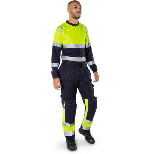 Fristads T-Shirt Flam Kl 1 7107 Tfl Varselgul/marinblå Xs Fristads T-Shirt Flam Kl 1 7107 Tfl Varselgul/marinblå Xs
