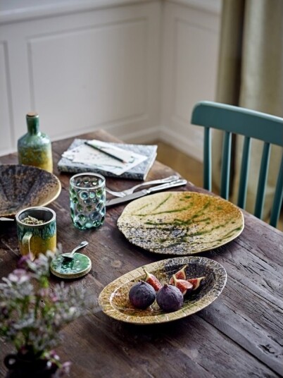 Bloomingville Creative Collection Yuma Kopp M/ Lokk & Tesil Flerfarget Steingods