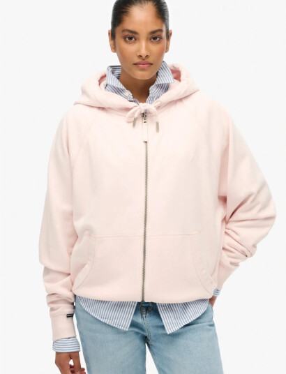 Superdry Studios Relaxed Zip Hoodie Pink 12 Superdry Studios Relaxed Zip Hoodie Pink 12