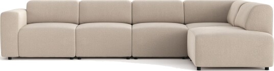 Torvasen 5 seters sofa med divan høyre i stoff Beige Torvasen 5 seters sofa med divan høyre i stoff Beige