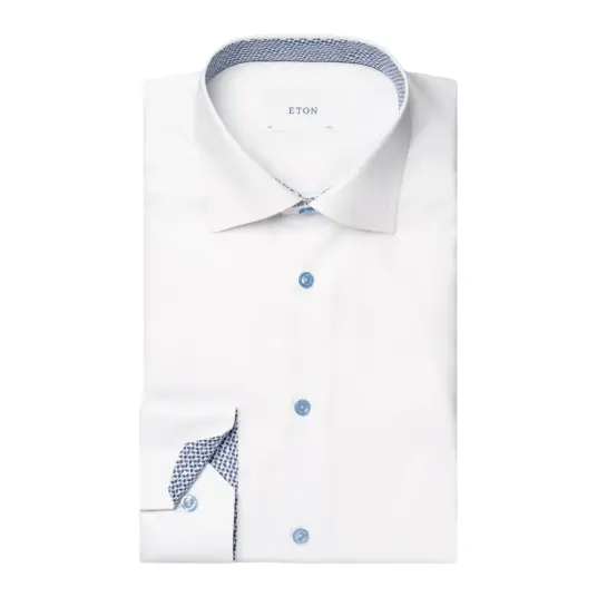 Eton Herre Skjorter Hvit M,