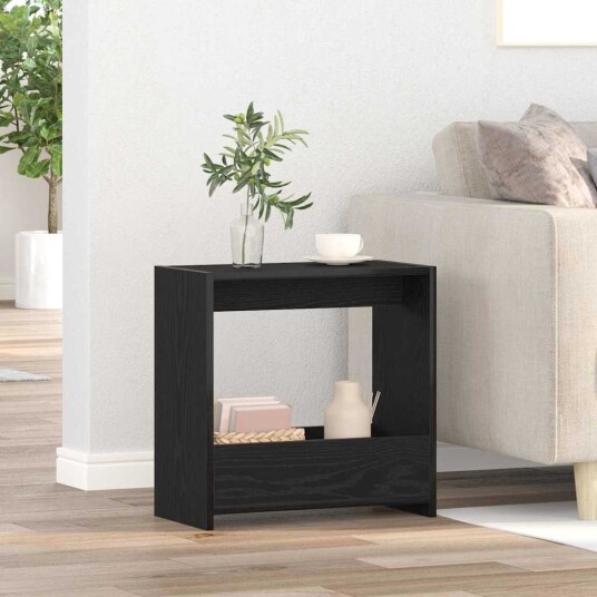 Sidebord Svart Eik 50x26x50 cm Konstruert Tre