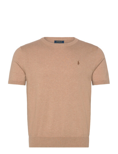 Polo Ralph Lauren Cotton Crewneck Short Sleeve Sweater Beige L