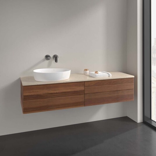 Villeroy & Boch Antao Servantskap med 4 skuffer 160x50x36 cm m/lys Valnøtt/Crème