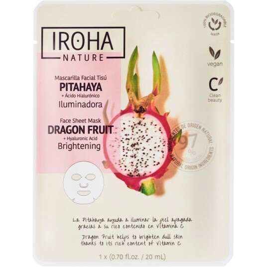 Iroha Nature Brightening Dragon Fruit Face Sheet Mask